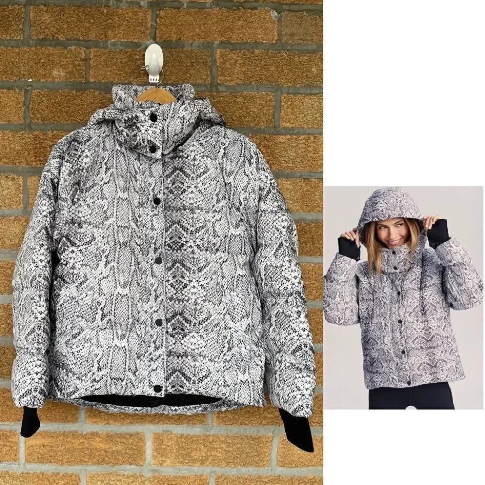 Varley Highland Puff Jacket Contrast Snake XS